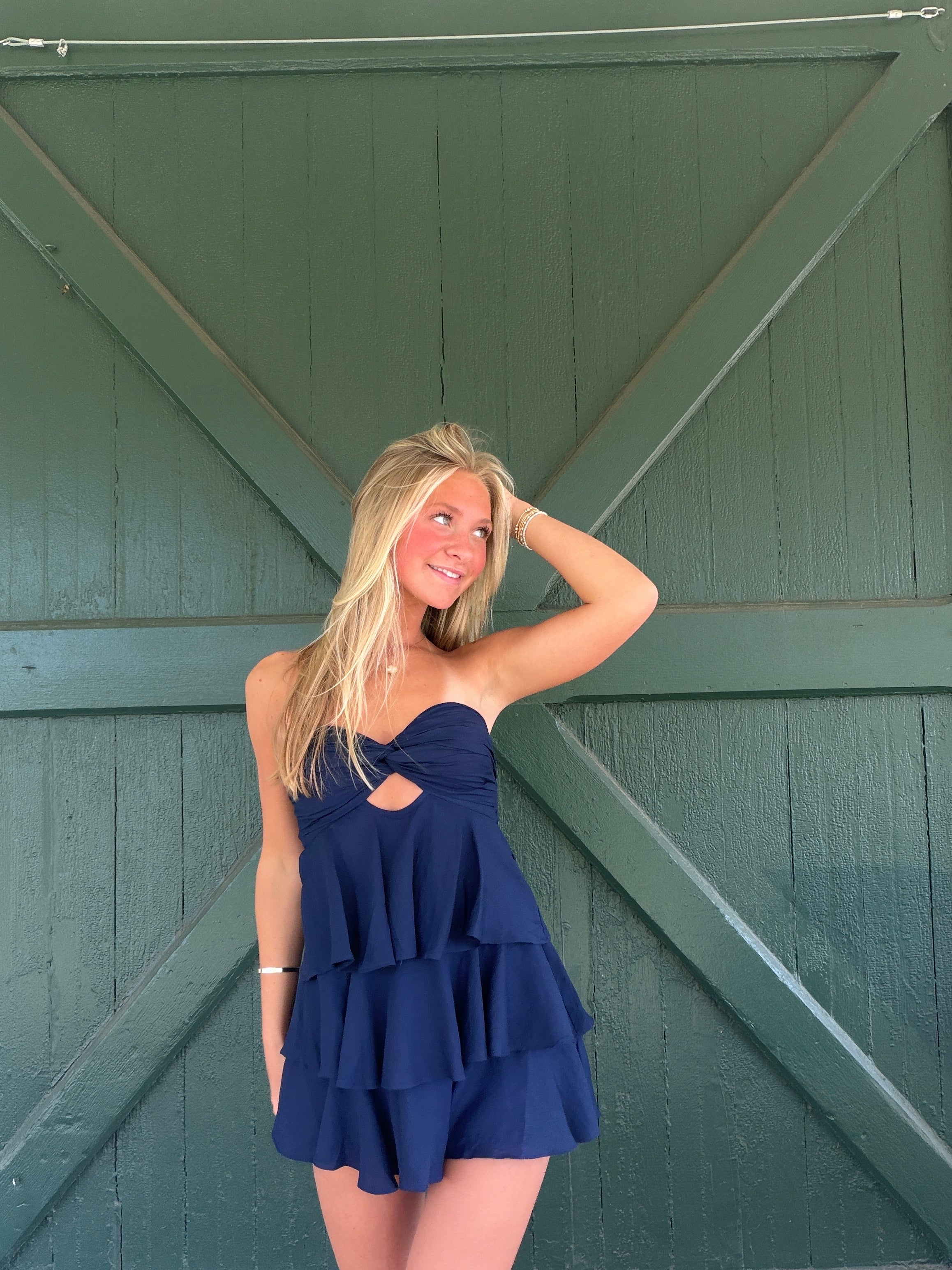 The Marbella Mini Dress-Navy