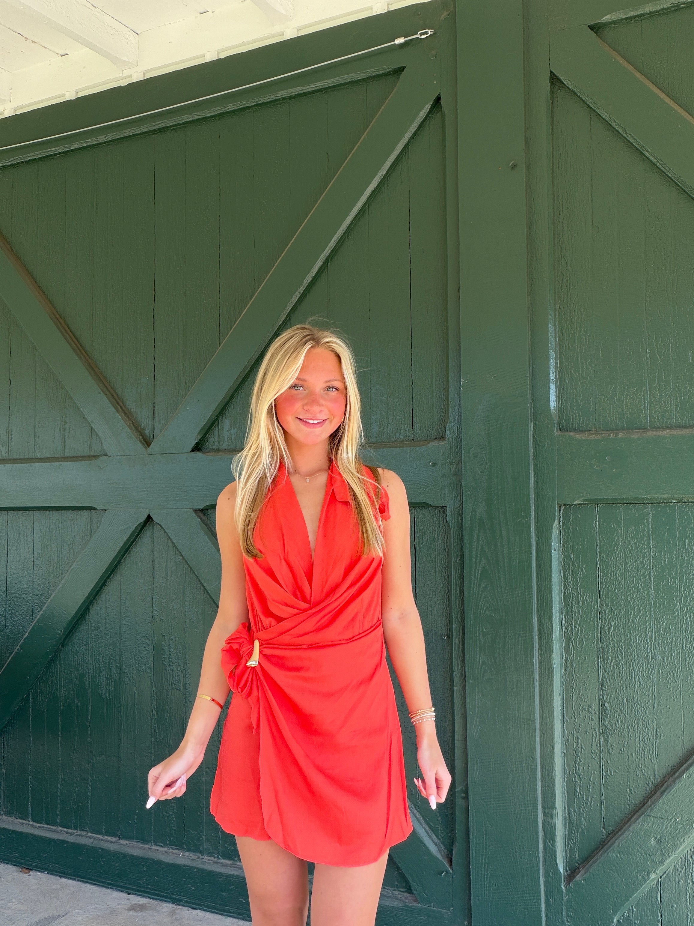 Isla Wrap Mini Dress by NIA | Halter V-Neck Draped Summer Dress