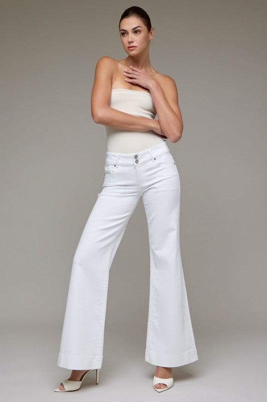 Hidden White Happi Low Rise Flare