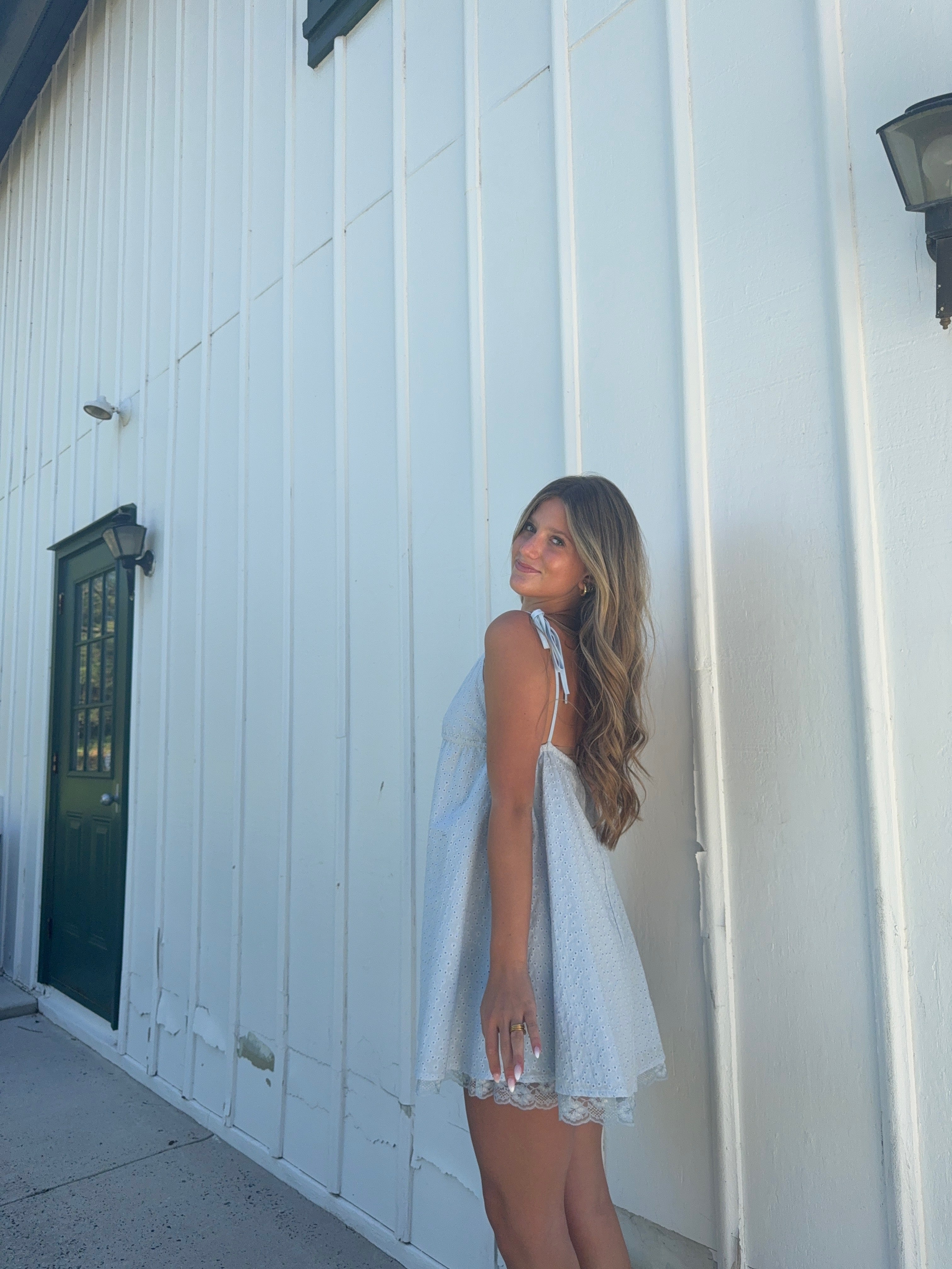Summer Days Eyelet Dress - Baby Blue