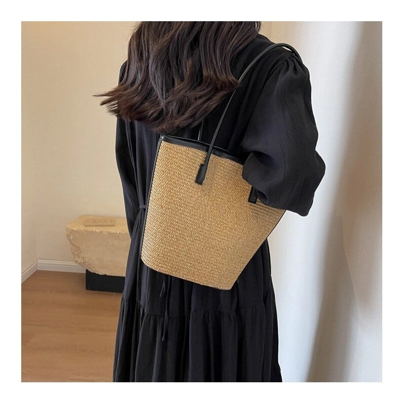 Noir Coast Woven Shoulder Bag