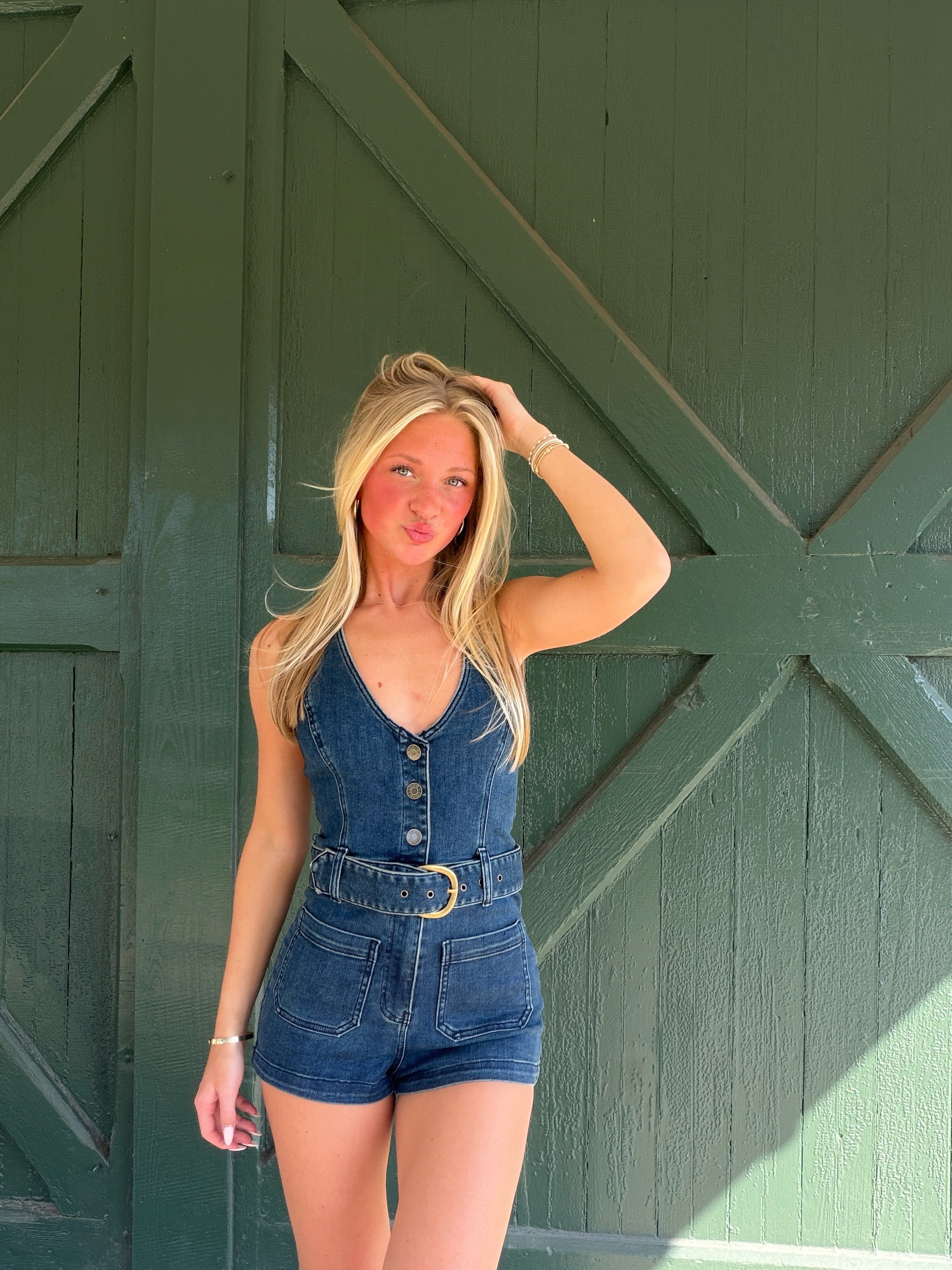 Show Me Your Mumu Fort Worth Denim Romper