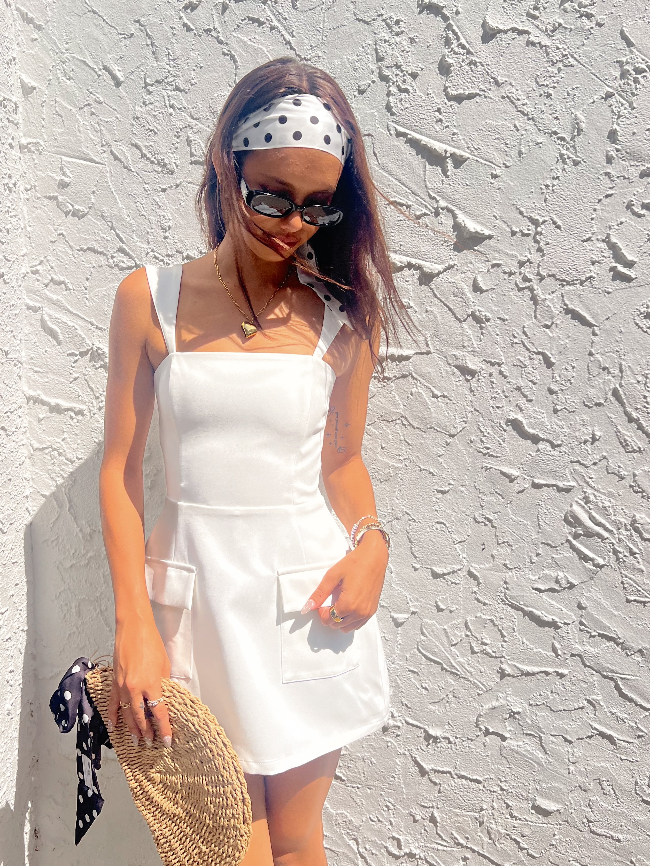 West Village Dress Romper – White