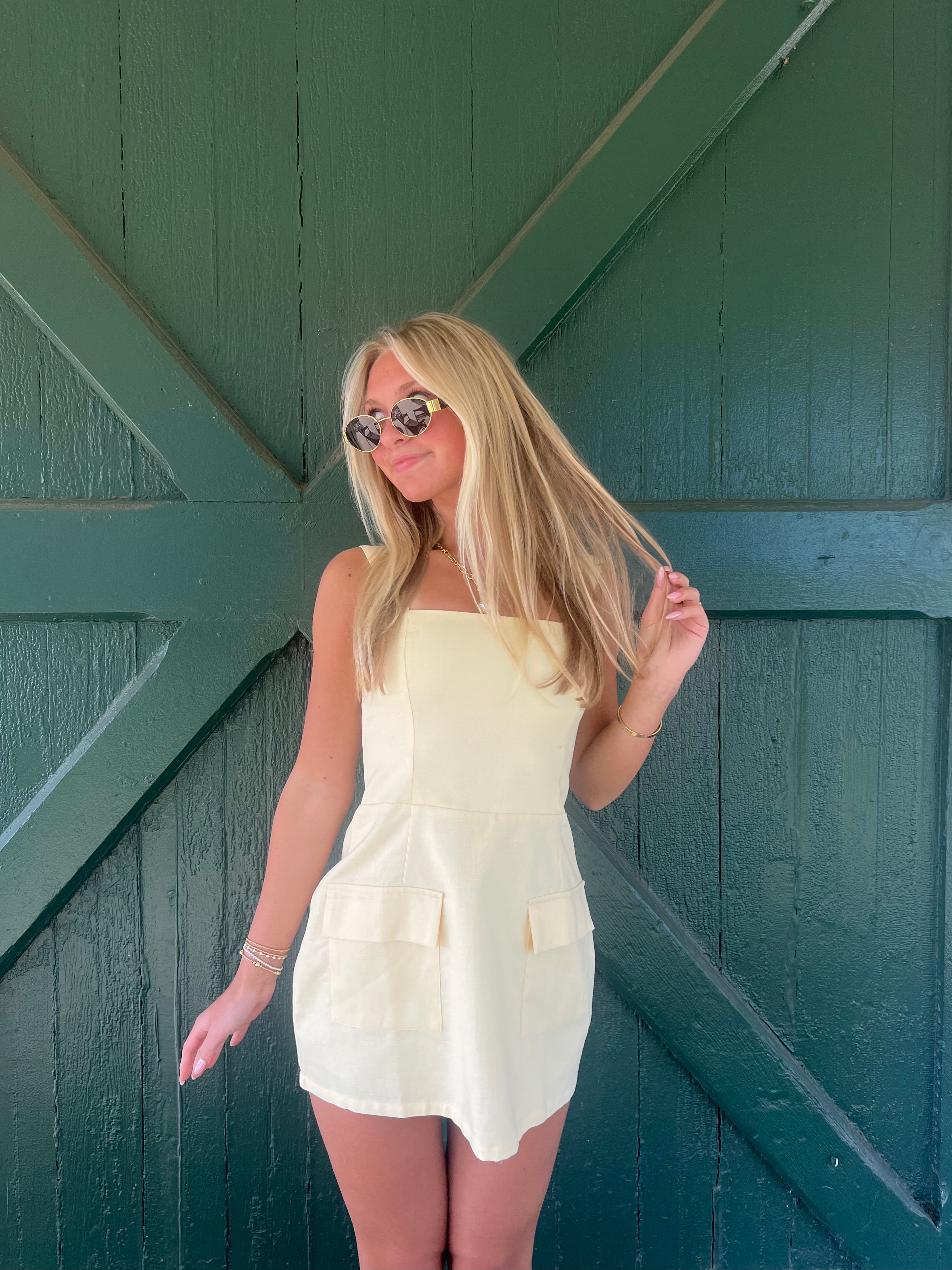 West Village Dress Romper - Baby Yellow
