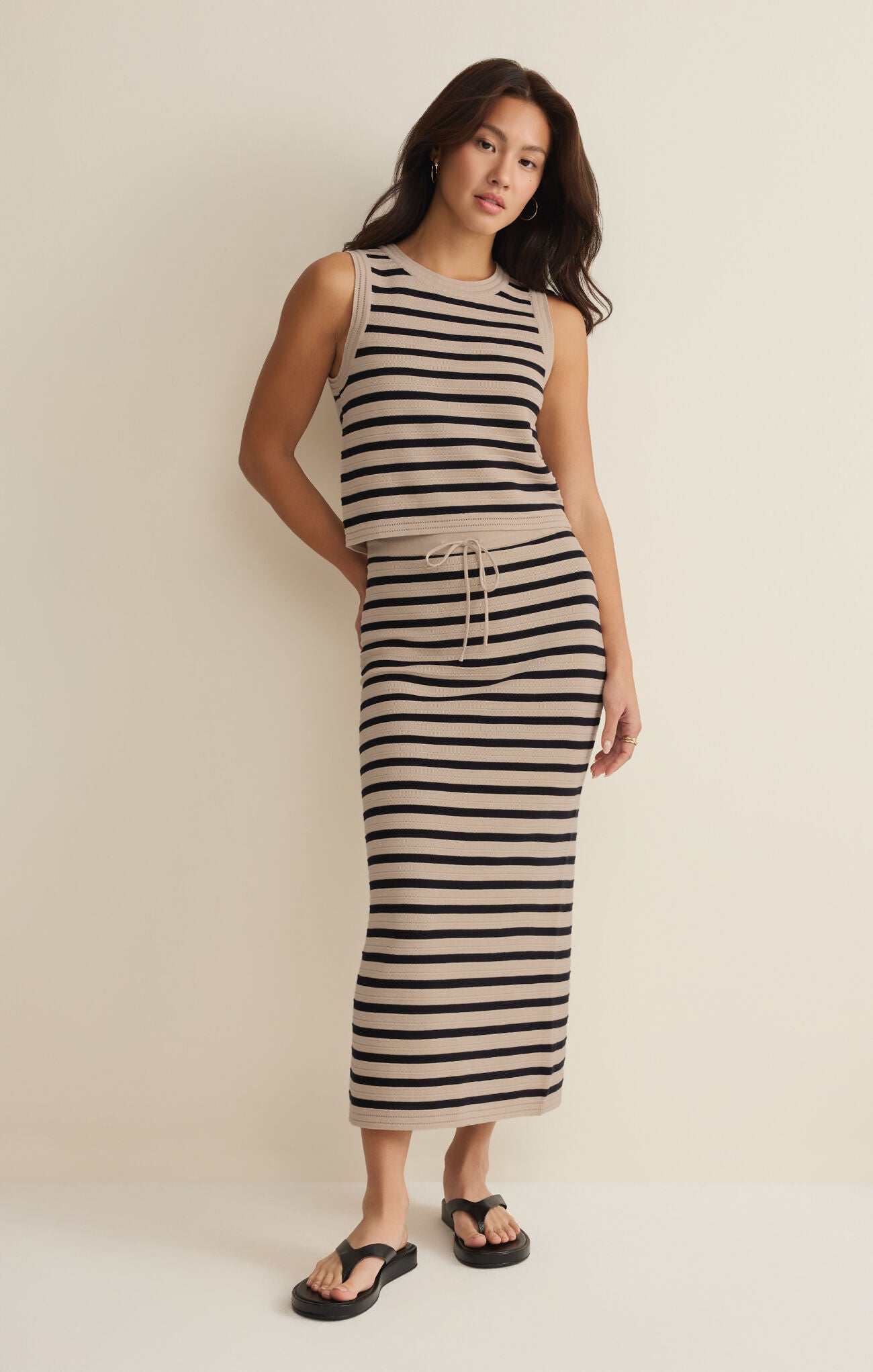 Z Supply Emori Striped Skirt-Natural