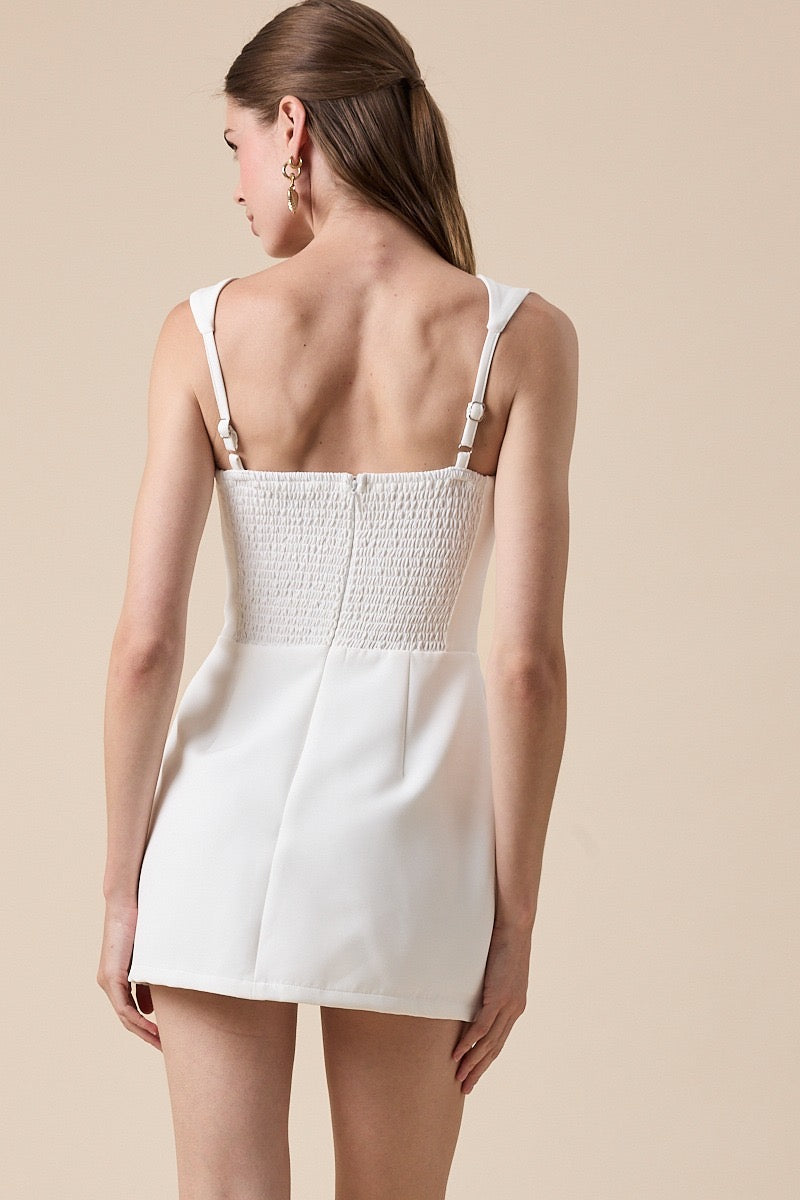 West Village Dress Romper – White