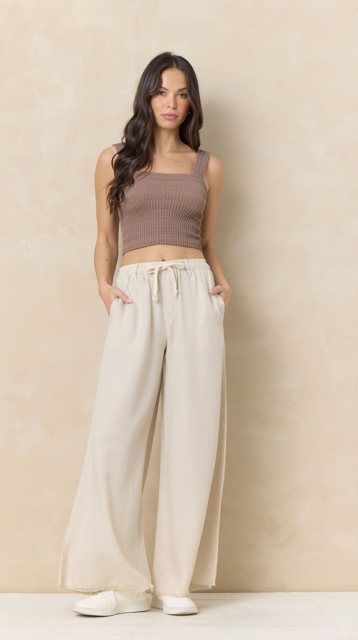 Vintage Havana Tan Tencel Wide Leg Pant