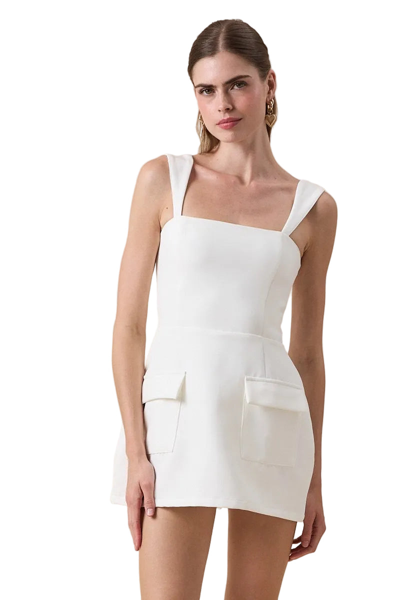 West Village Dress Romper – White