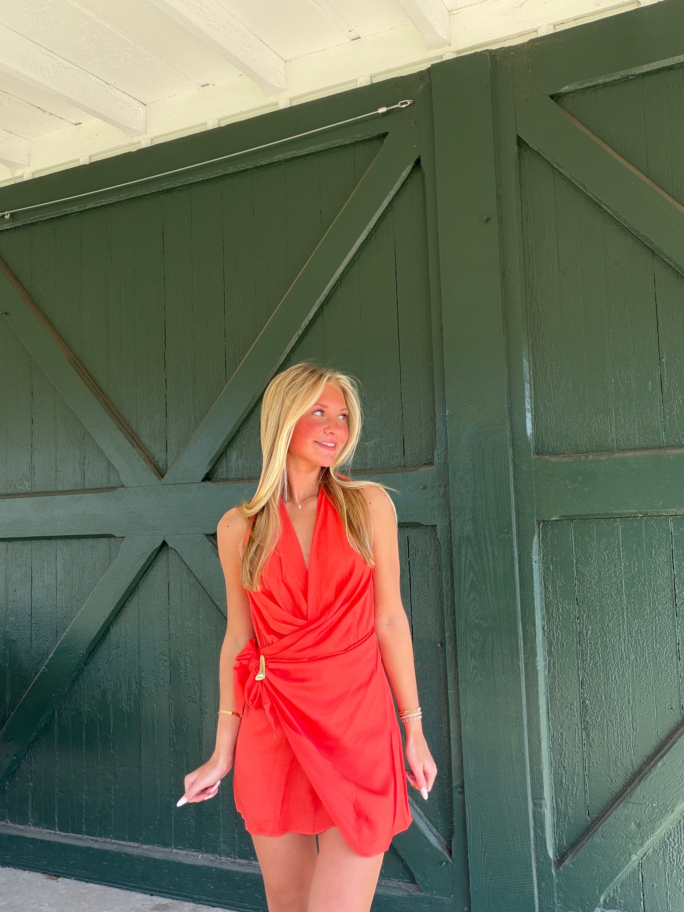 Isla Wrap Mini Dress by NIA | Halter V-Neck Draped Summer Dress