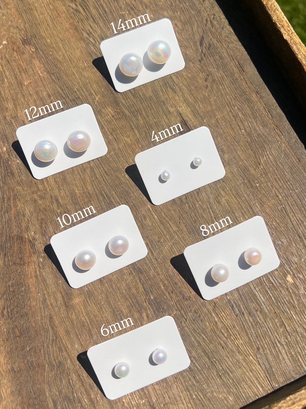 The Bianca Pearl Button Stud Earrings -12mm