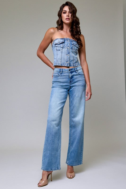 Hidden Logan Mid Rise Relaxed Jeans – Vintage Light Wash