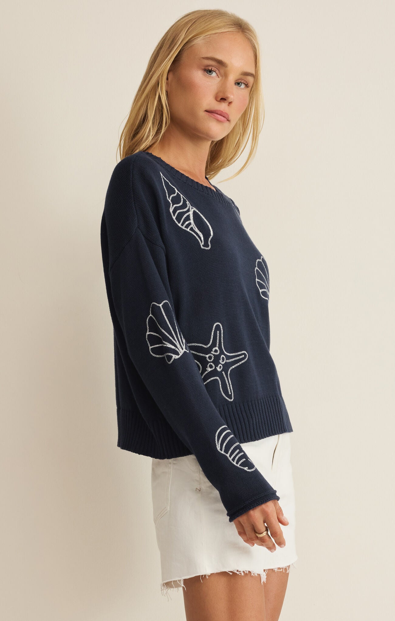 Z Supply Paradise Reef Sienna Sweater – True Navy