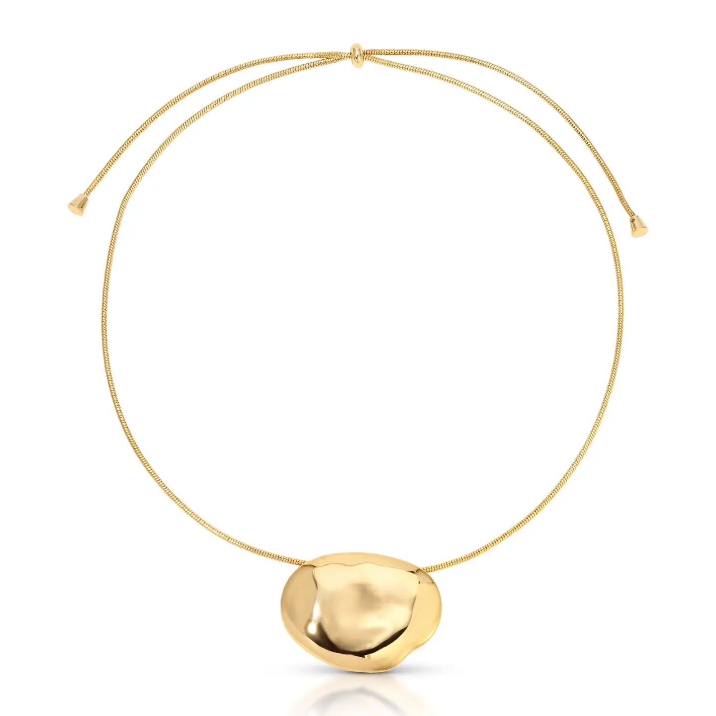 Ettika Molten Metal Pendant Necklace – 18K Gold Plated Statement Necklace