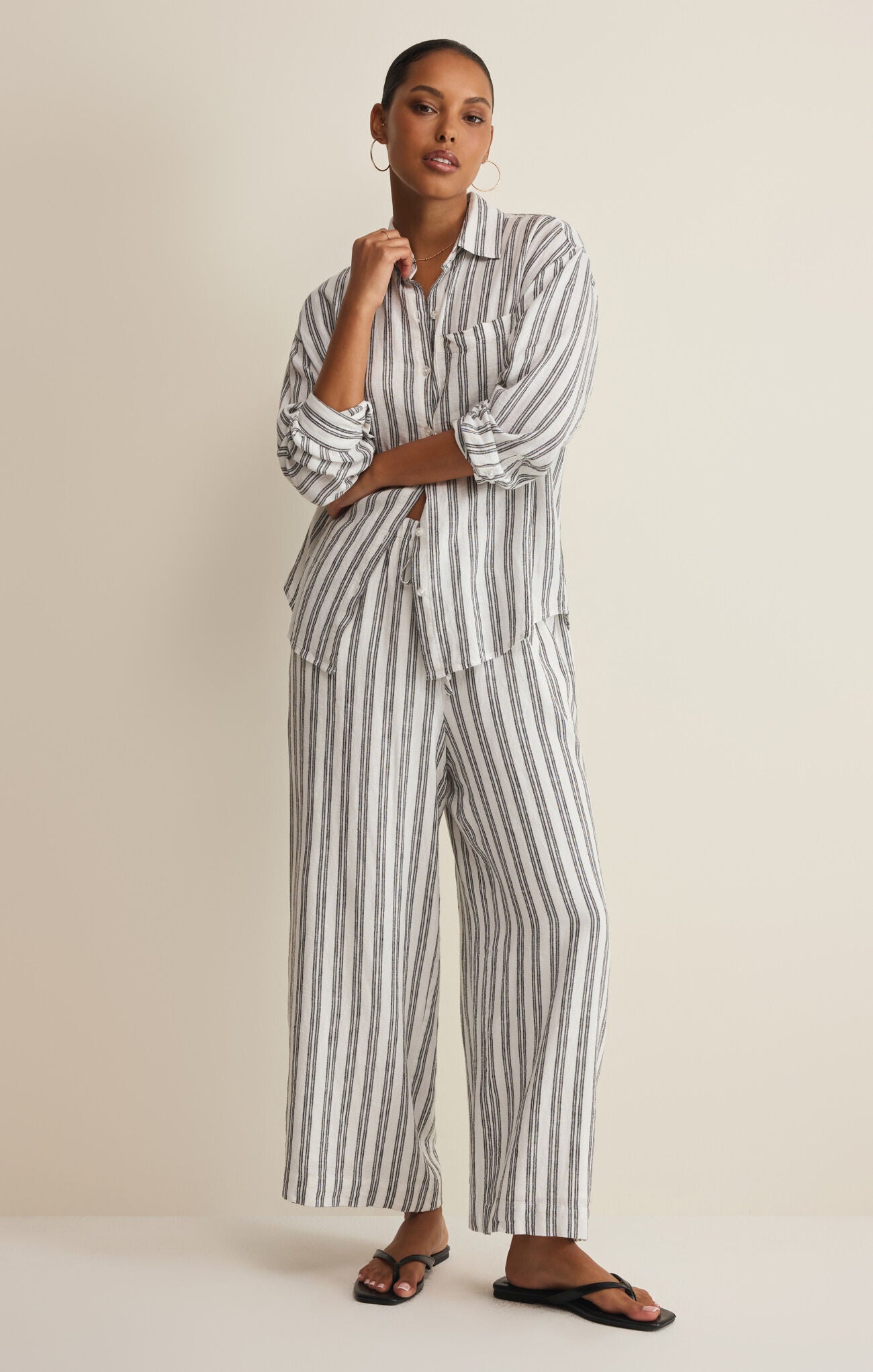 Z Supply The Perfect Striped Button Up – White