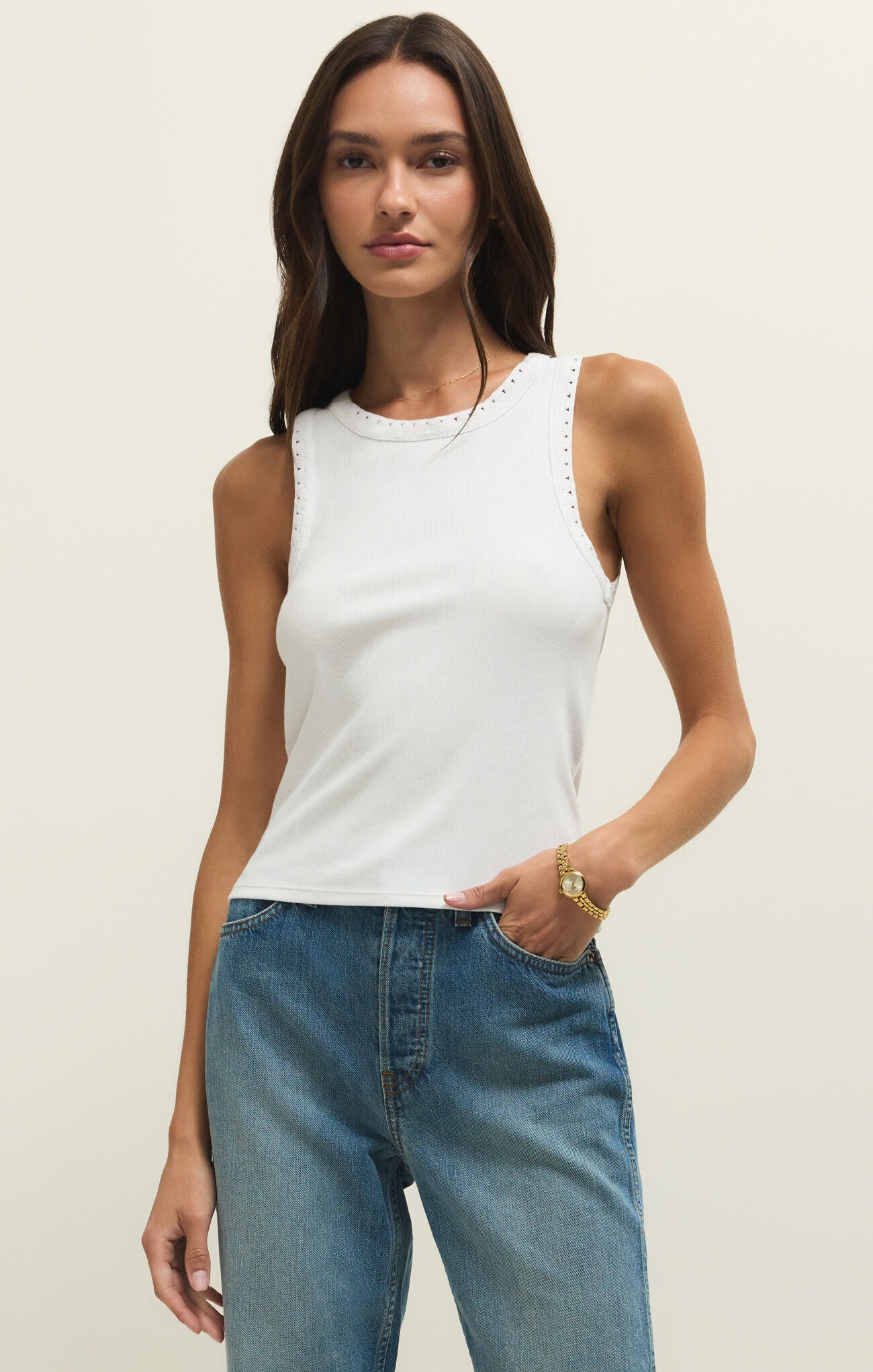 Z Supply Clarke Rib Tank – White
