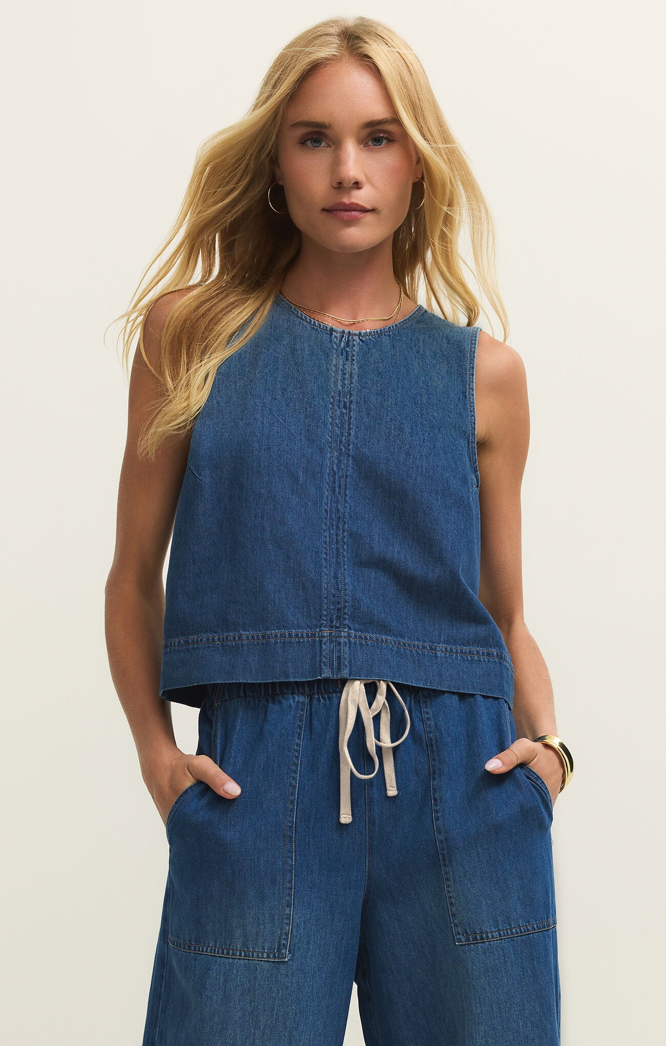 Z Supply Sun Seeker Denim Top
