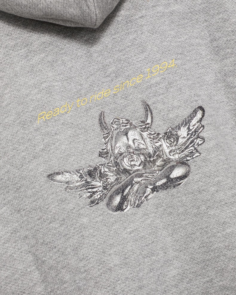 Ready to Ride Harley Zip-Up Hoodie | Vintage Oversized Graphic Sweatshirt