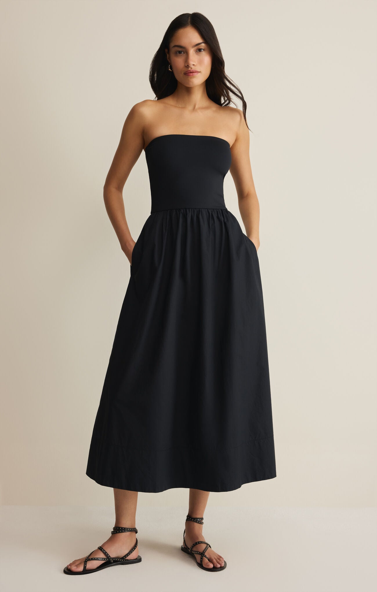 Z Supply Sunsought Strapless Midi Dress – Black