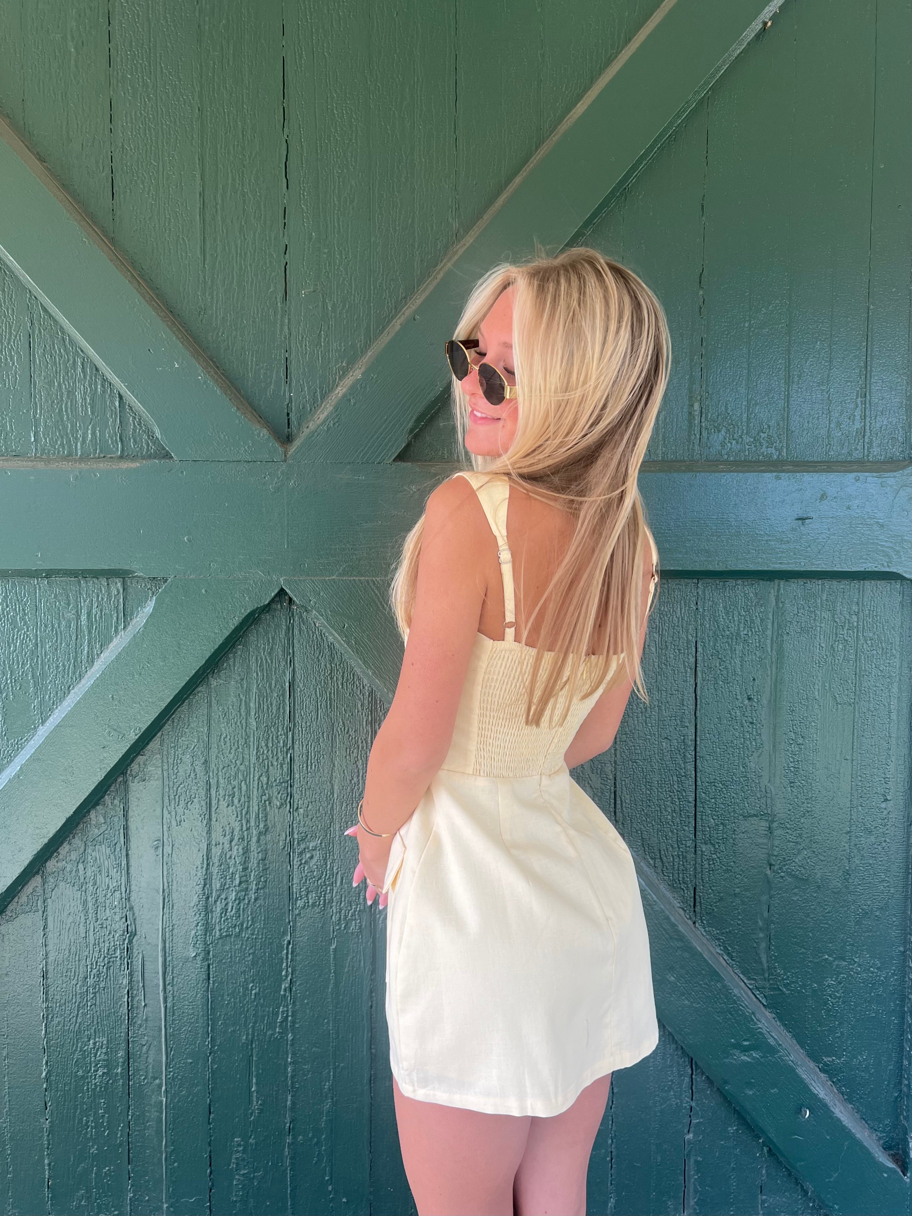 West Village Dress Romper - Baby Yellow