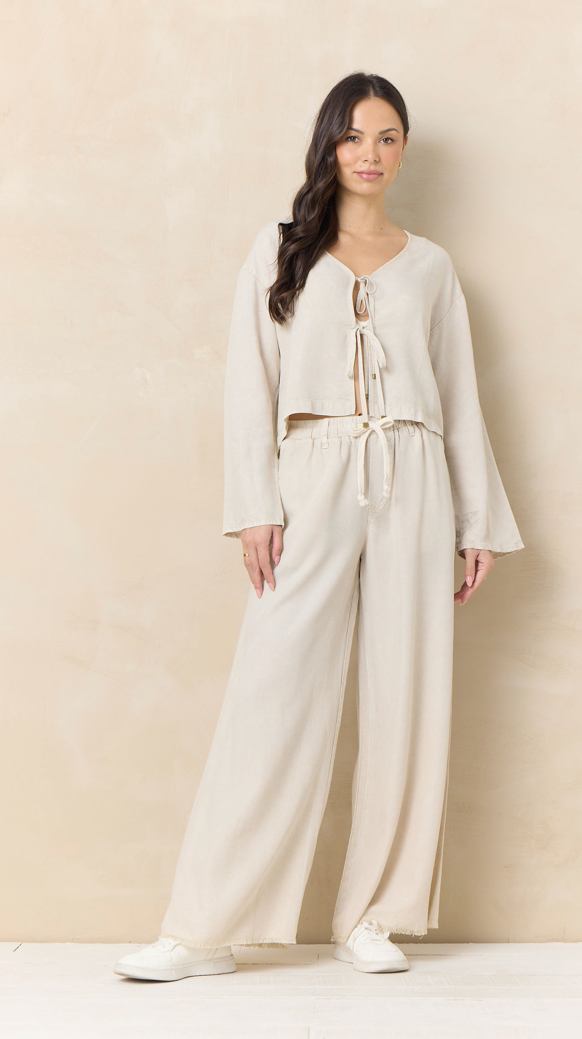 Vintage Havana Tan Tencel Wide Leg Pant
