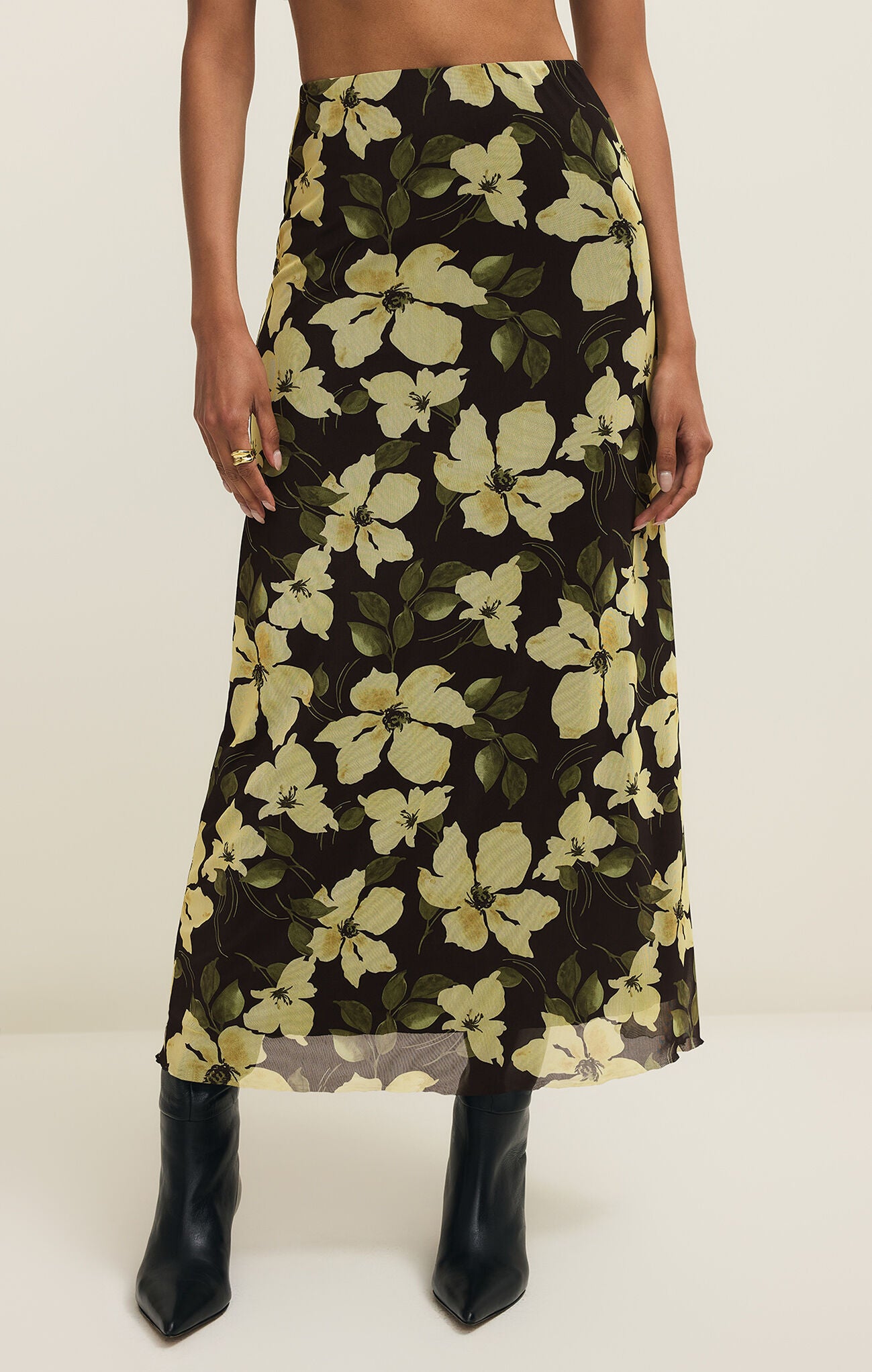 Z Supply Eda Ren Floral Mesh Maxi Skirt