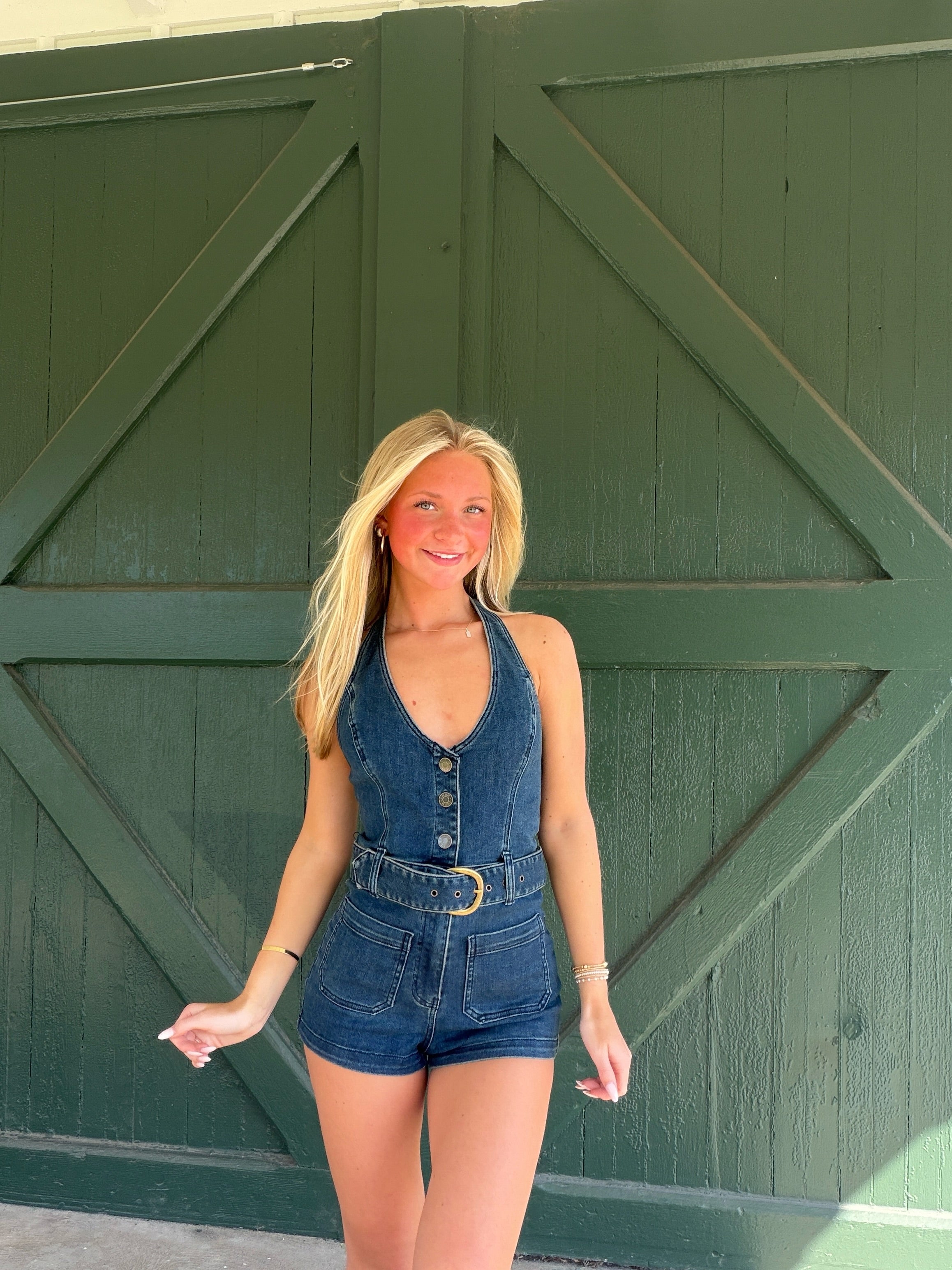 Show Me Your Mumu Fort Worth Denim Romper