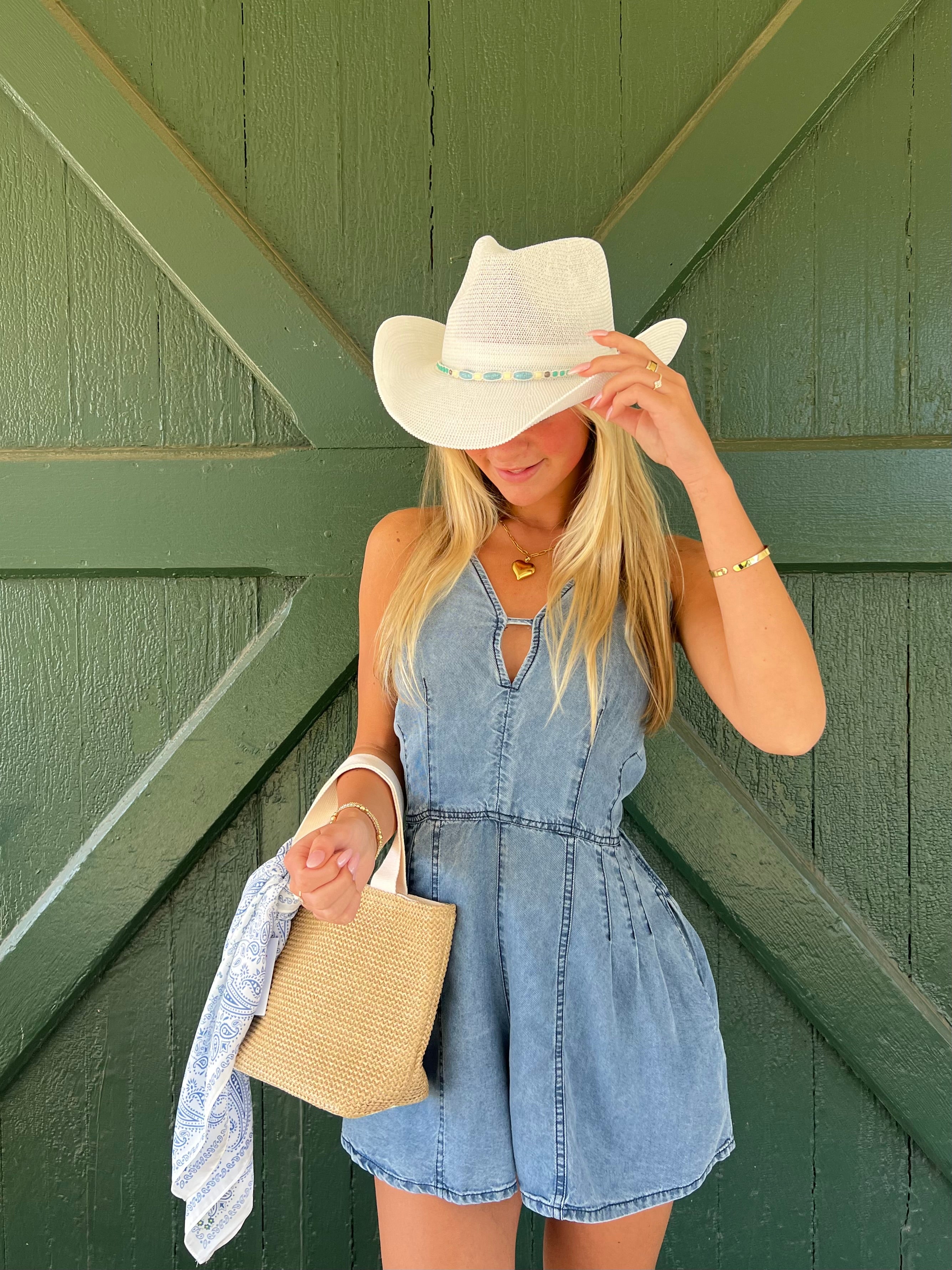 Vintage Havana Washed Soft Denim Tencel Romper