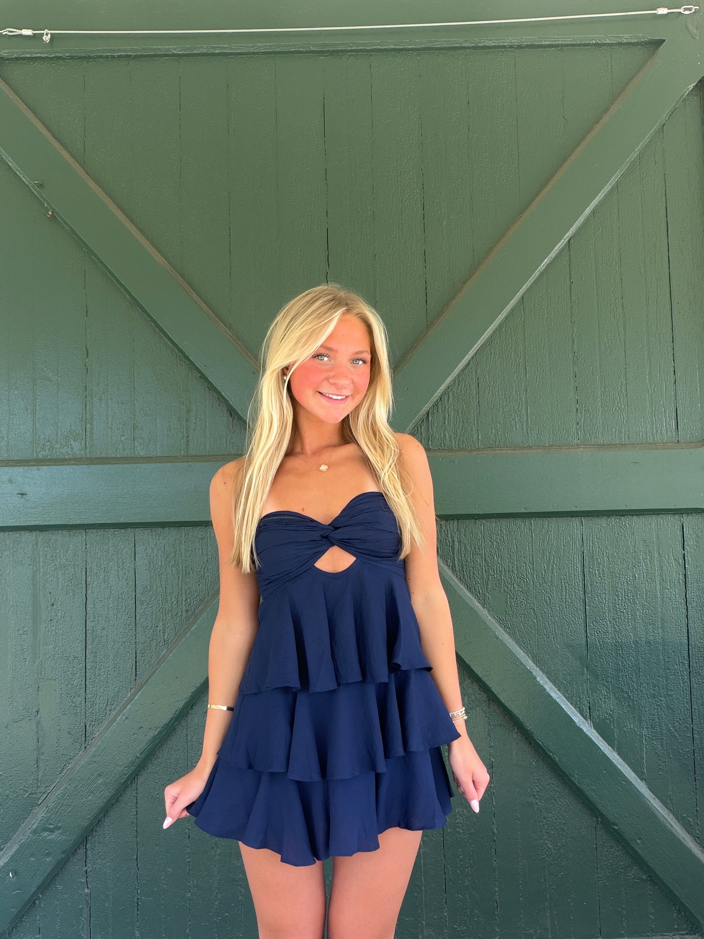 The Marbella Mini Dress-Navy