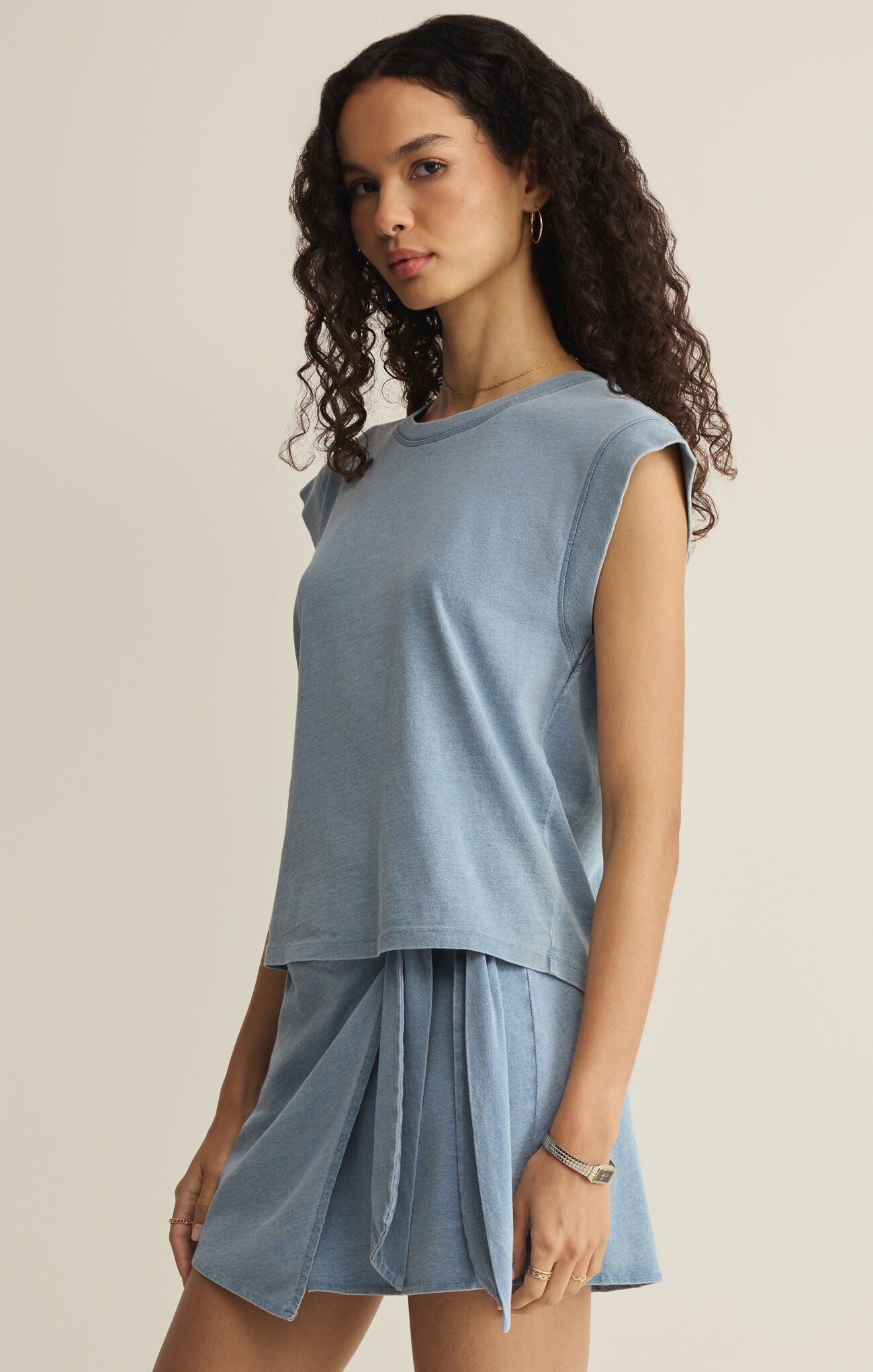 Z Supply Camino Jersey Denim Top – Ocean Air Indigo