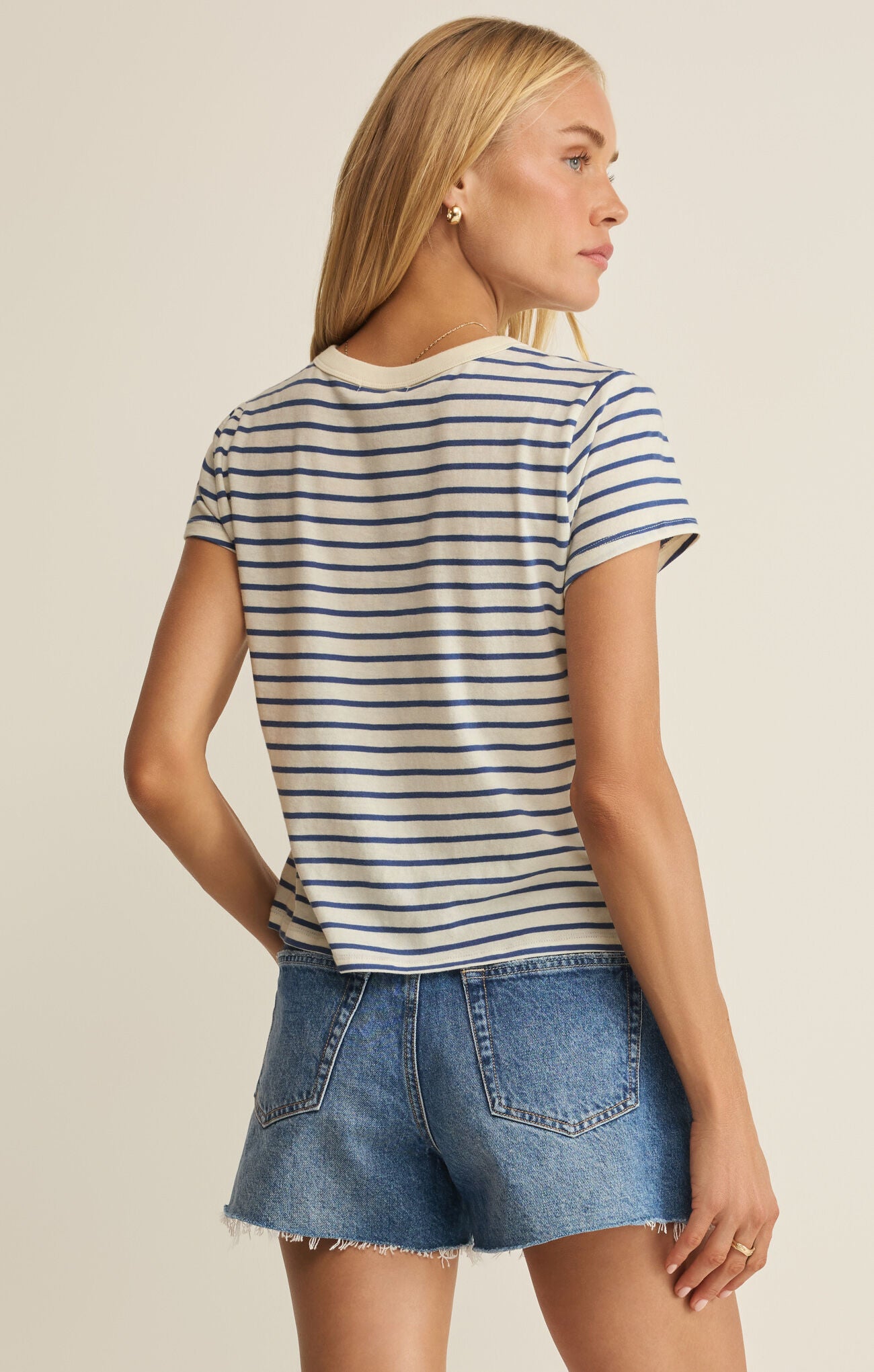 Z Supply Junie Striped Tee – True Navy
