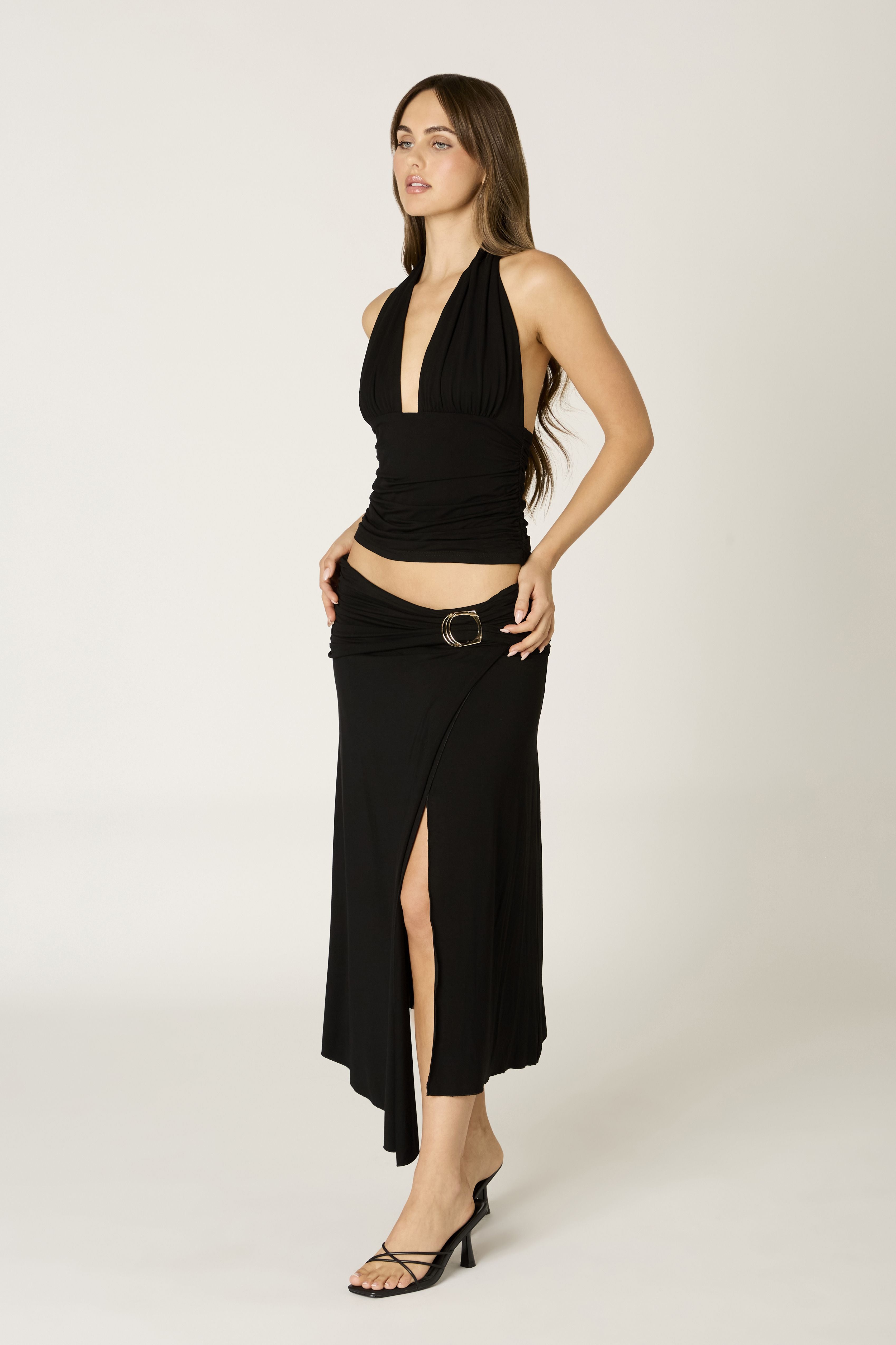 Santa Monica  Skirt – Low Rise Midi with Metal Hardware Detail