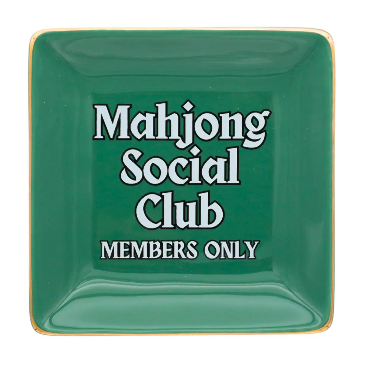 Mahjong Social Club Trinket Tray – Funny Square Jewelry Dish Gift