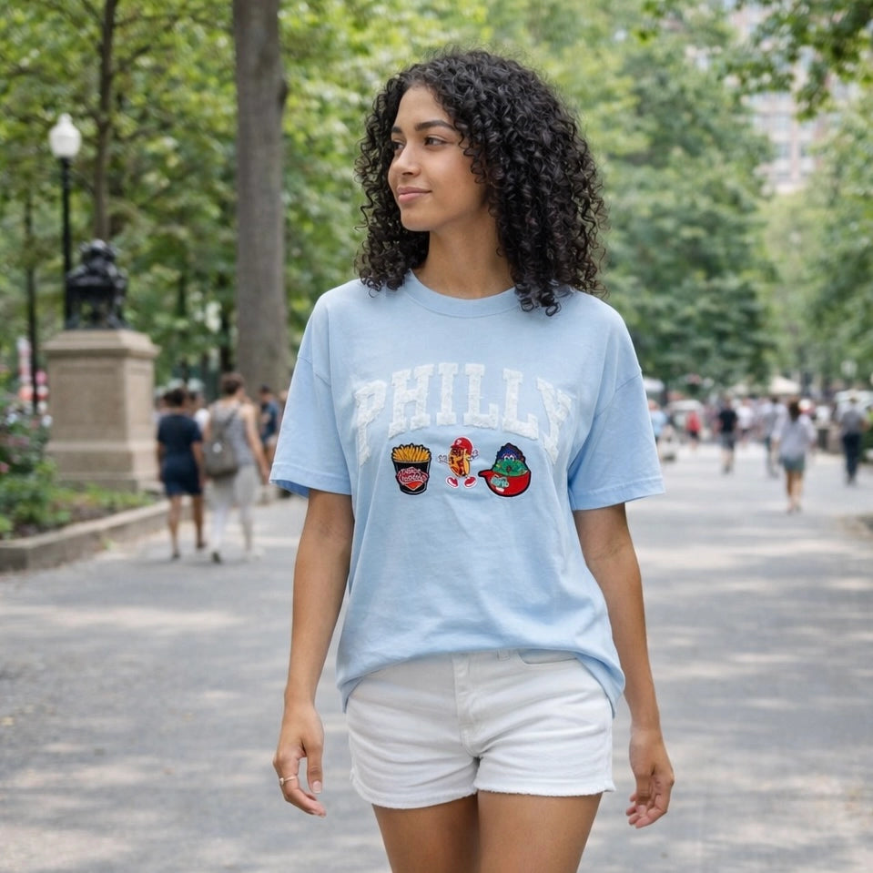 Philadelphia Phillies Cheese Fries Cheesesteak & Ice Cream Graphic Tee