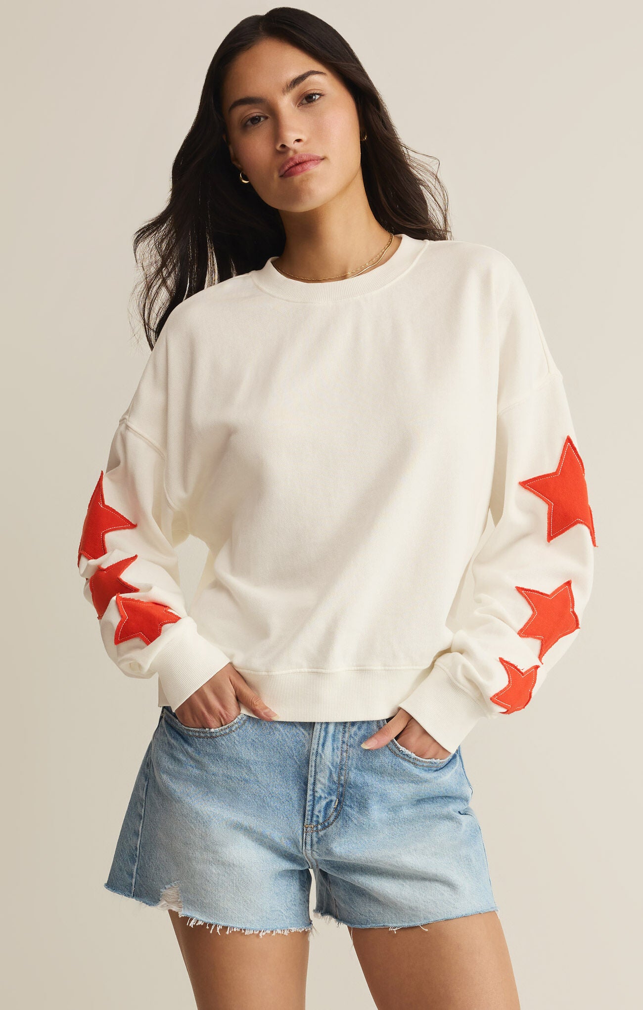 Z Supply Stars First Date Sweatshirt – Sea Salt