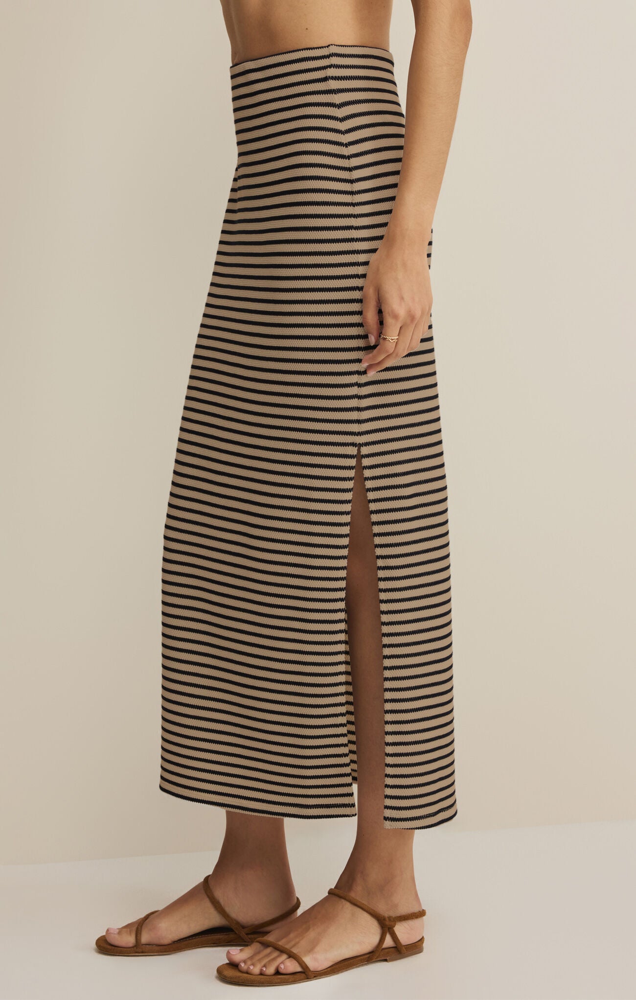 Z Supply Ainslie Stripe Midi Skirt – Putty