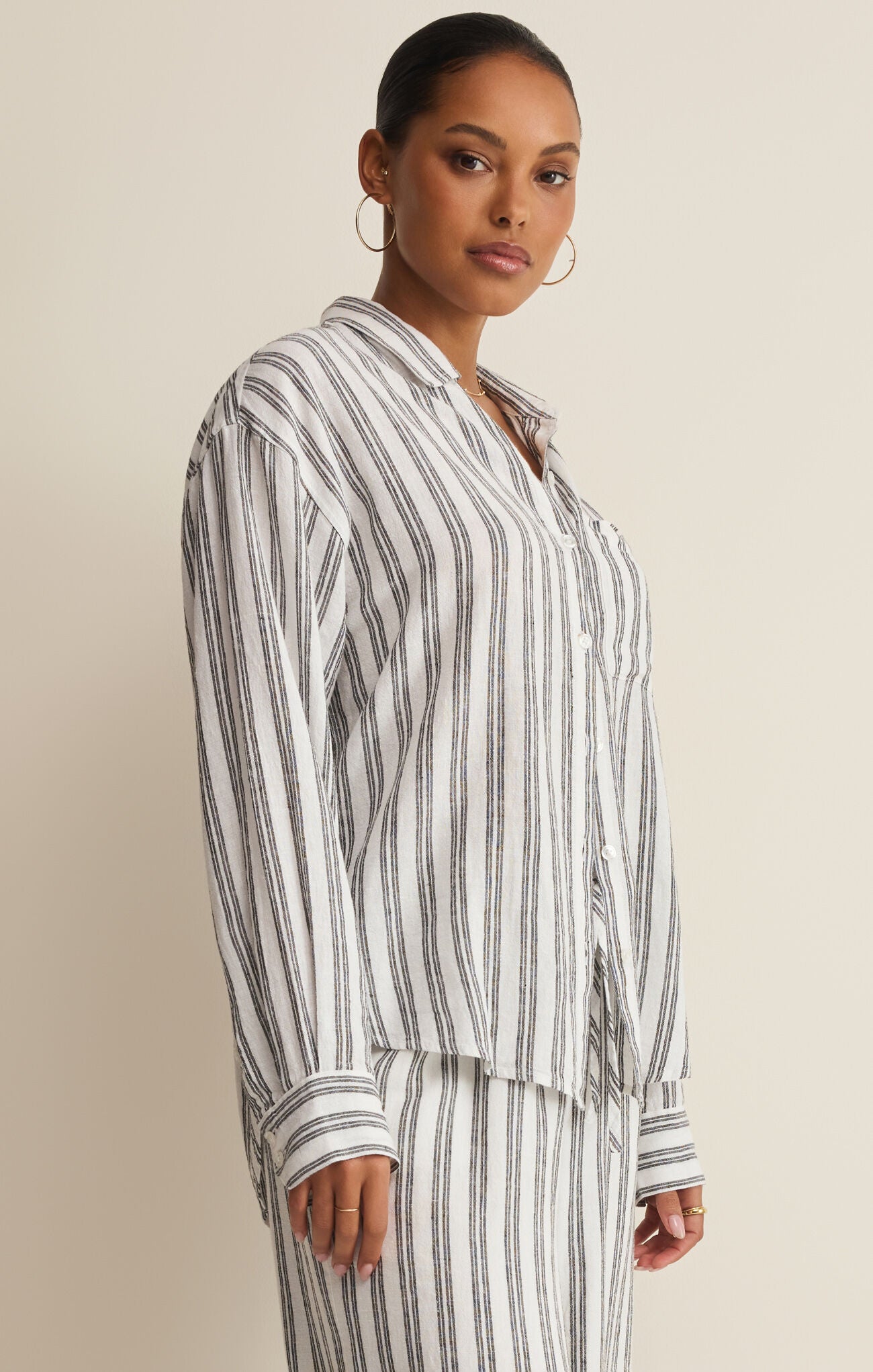 Z Supply The Perfect Striped Button Up – White