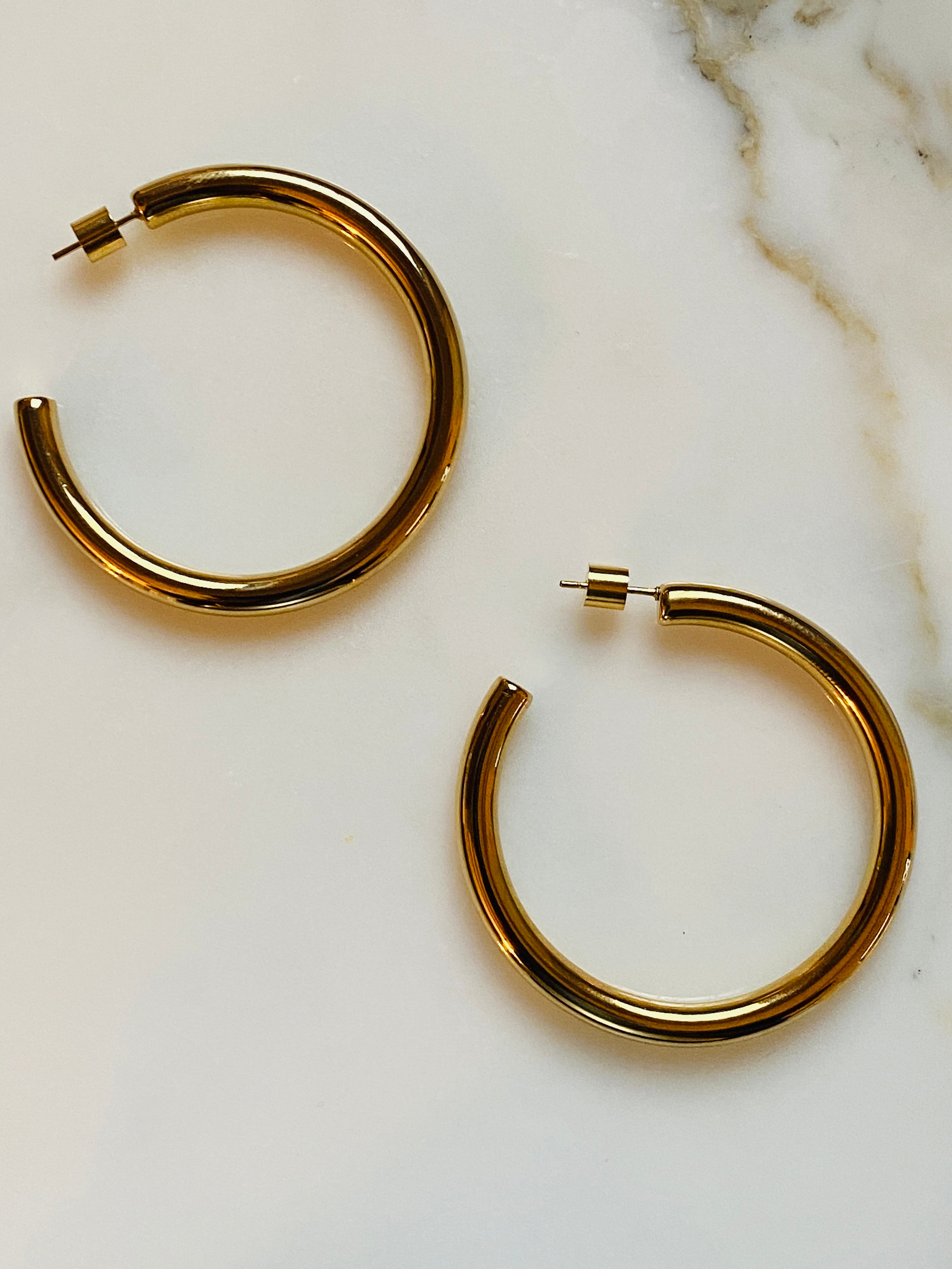Lyssa Hoop Earringsc 2 Inch — Water-Resistant, Tarnish-Resistant Luxury Shine with Comfy Back