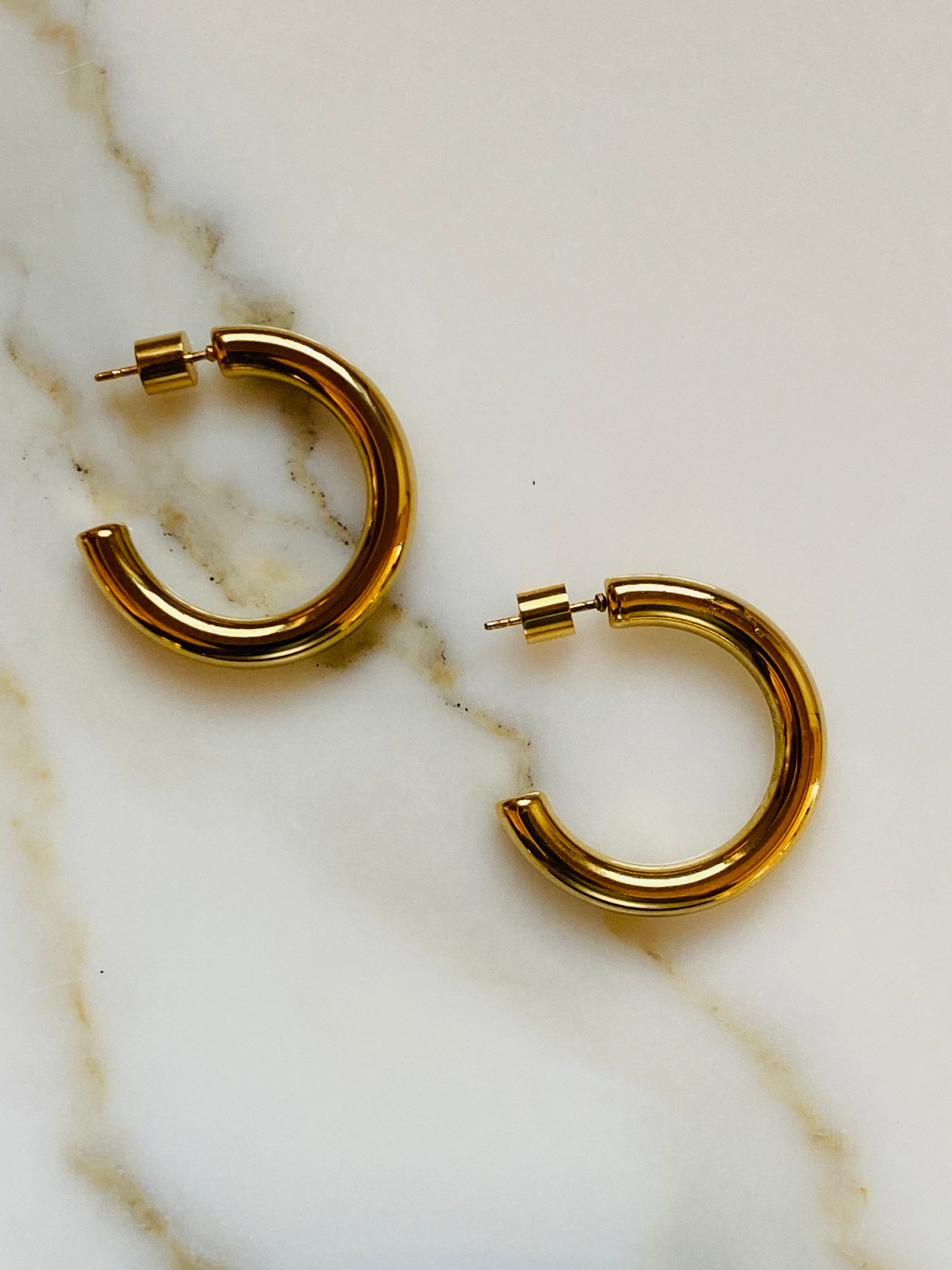 Lyssa Hoop Earrings 1.25 Inch — Water-Resistant, Tarnish-Resistant Luxury Shine with Comfy Back 1.25"