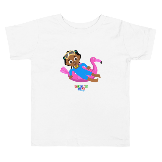 'Akili at the pool' Toddler Short Sleeve Tee
